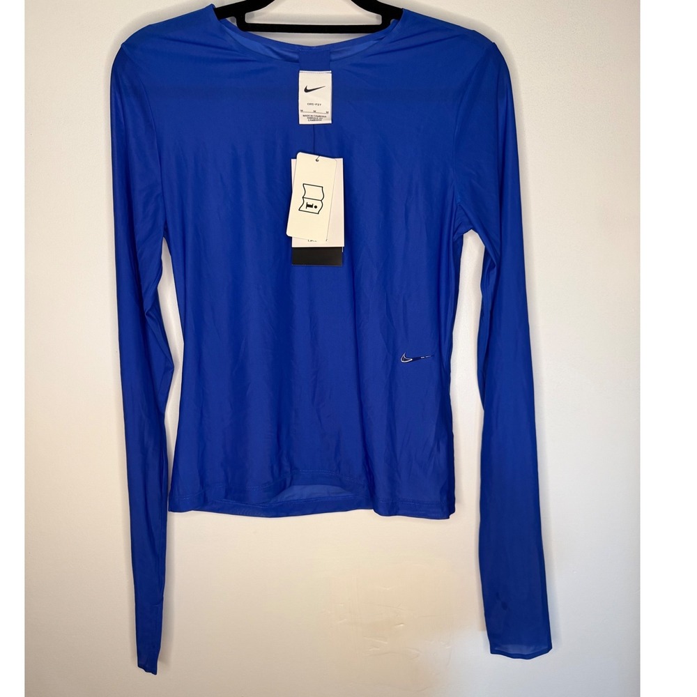 Nike Sportswear Dri-FIT Mesh Long Sleeve Top Game Royal Blue DV8243-480 Womens M